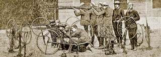 Английская велопехота на манёврах. 1898 год.