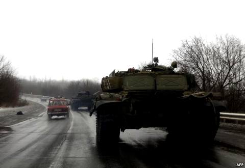 танки сепаратистов под Донецком