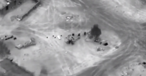Уничтожение боевиков ЧВК Вагнера в Сирии. Скриншот видео