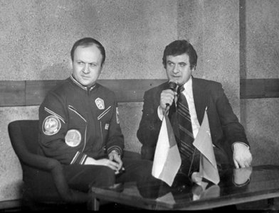 Александр Тихомиров с Владимиром Ремеком, участником российско-чешского экипажа первого международного полета по программе «Интеркосмос». 1978  