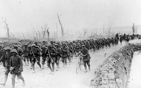 Первая мировая война. Немецкая армия во время наступления на Альбер