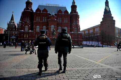 .Сотрудники полиции на Манежной площади. © Антон Тушин/Ridus.ru