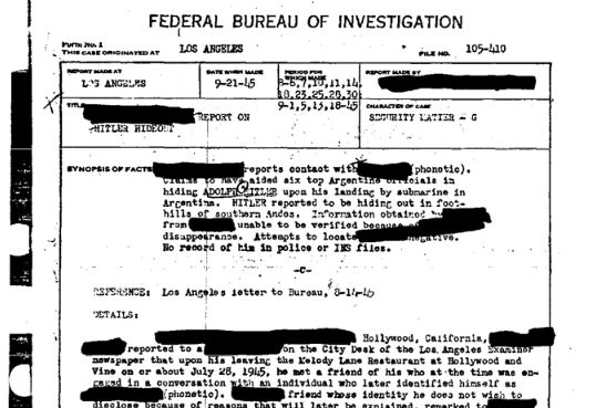 Рассекреченные документы ФБР: аргентинский след Гитлера