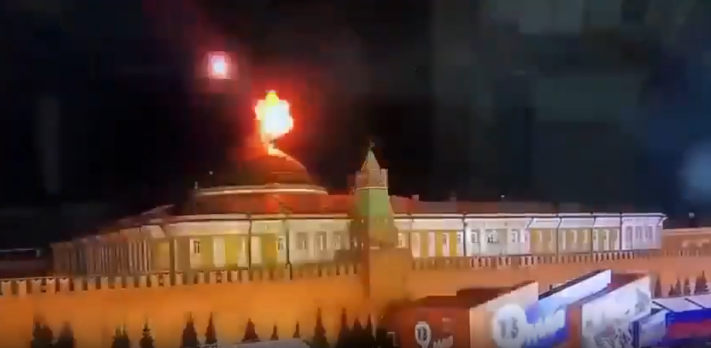 відео моменту ймовірної атаки безпілотника на Кремль