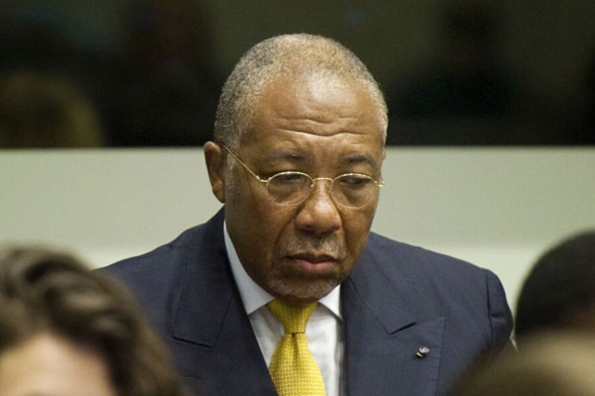 Бывший президент Либерии Чарльз Тейлор во время оглашения приговора