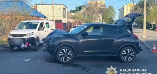 В Полтаві водійка автомобіля Nissan Juke не розминулась з парочкою на мотоциклі, яка тепер перебуває у лікарні