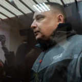 Колишній командир 155-ї окремої механізованої бригади імені Анни Київської Дмитро Рюмшин у залі судових засідань. Печерський районний суд Києва, 21 січня 2025 року