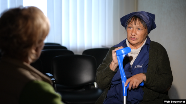 Кадр із відеоінтрев'ю зі засудженою мешканкою Херсону