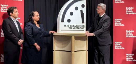 At the time of Doomsday, it is 85 seconds to midnight. 23 January 2026. Photo: Reuters