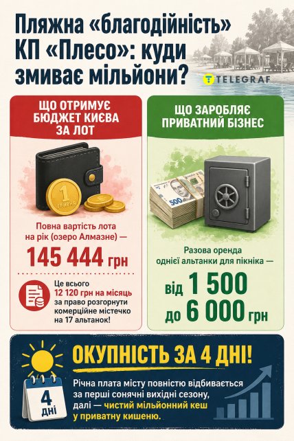 Арифметика пляжного дерибану. Інфографіка "Телеграфу"