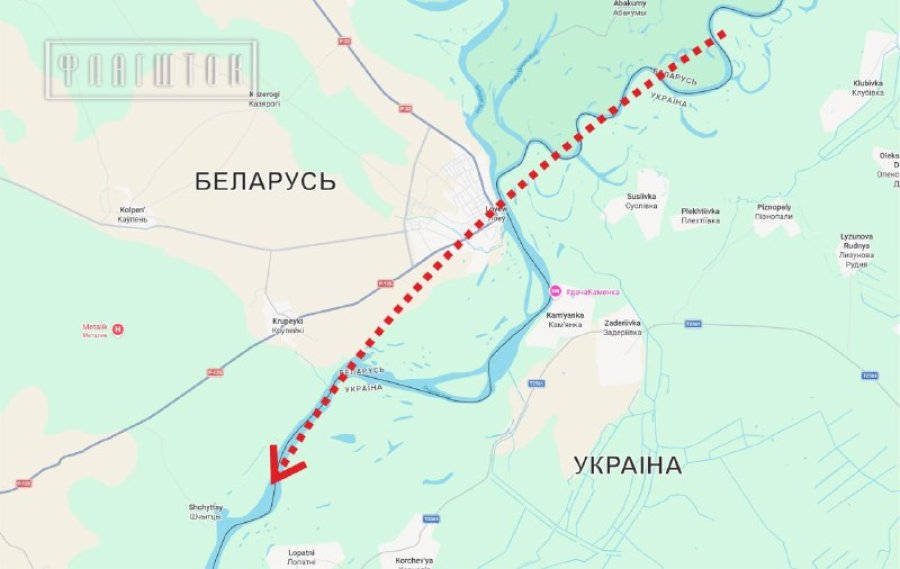 Приблизна схема руху російських БПЛА над Лоєвом