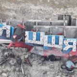 Розбита стелла на в'їзді у місто Олешки. Фото: 34 окрема бригада морської піхоти "Борисфен"