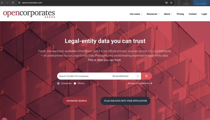 Джерело: Скріншот/https://opencorporates.com OpenCorporates — це незалежна база даних, за допомогою якої можна знайти акціонерів компаній.