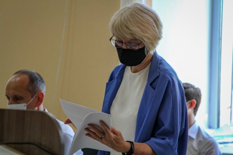 Лариса Гольник в Харьковском апелляционном суде, 27 мая 2021 года. Фото: Ганна Соколова, Ґрати