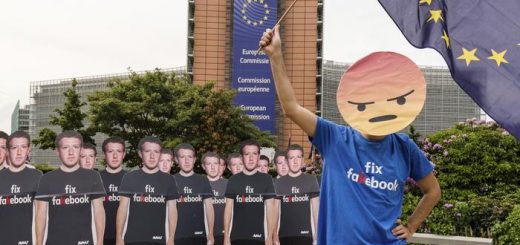 Акция протеста в Брюсселе против распространения дезинформации в Facebook (фото из архива)