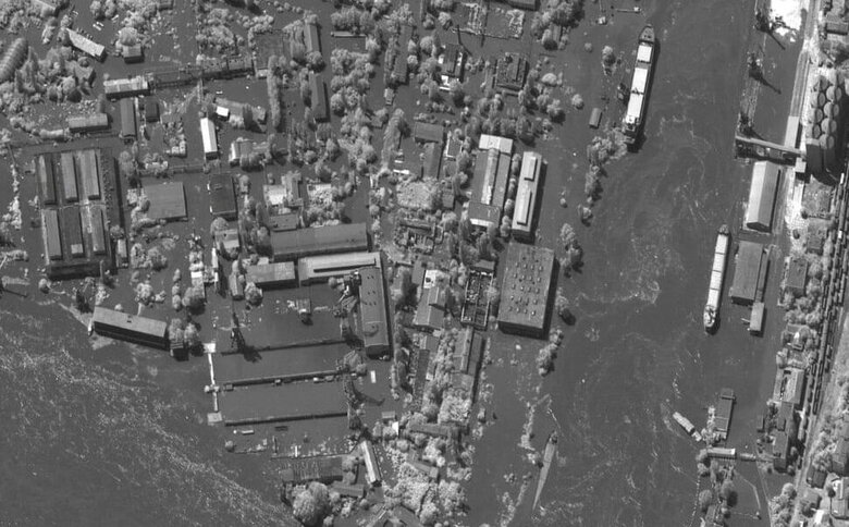 Масштаб затоплення через підрив росіянами Каховської ГЕС. Maxar Technologies